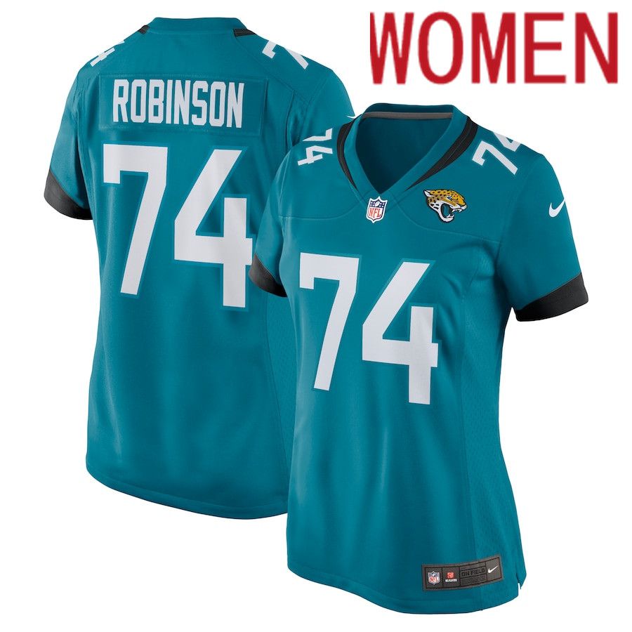 Women Jacksonville Jaguars #74 Cam Robinson Nike Green Nike Game NFL Jersey->women nfl jersey->Women Jersey